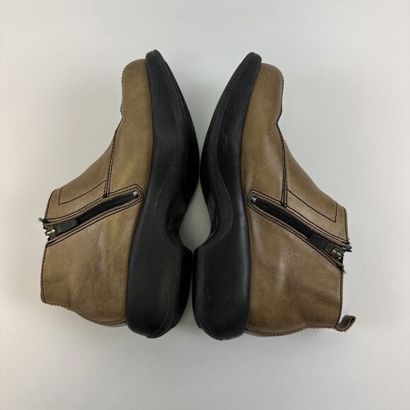 Dansko Vintage Platform Bootie Brown Tan Leather Laces Side Zip Womens 37 US 6.5 - Picture 9 of 14